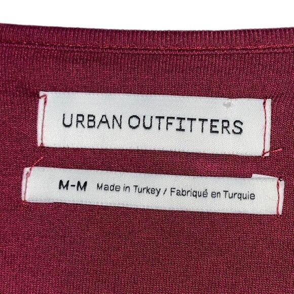 Urban Outfitters UO Grace Ruffle Mini Dress‎ Maroon size Medium - Picture 6 of 10